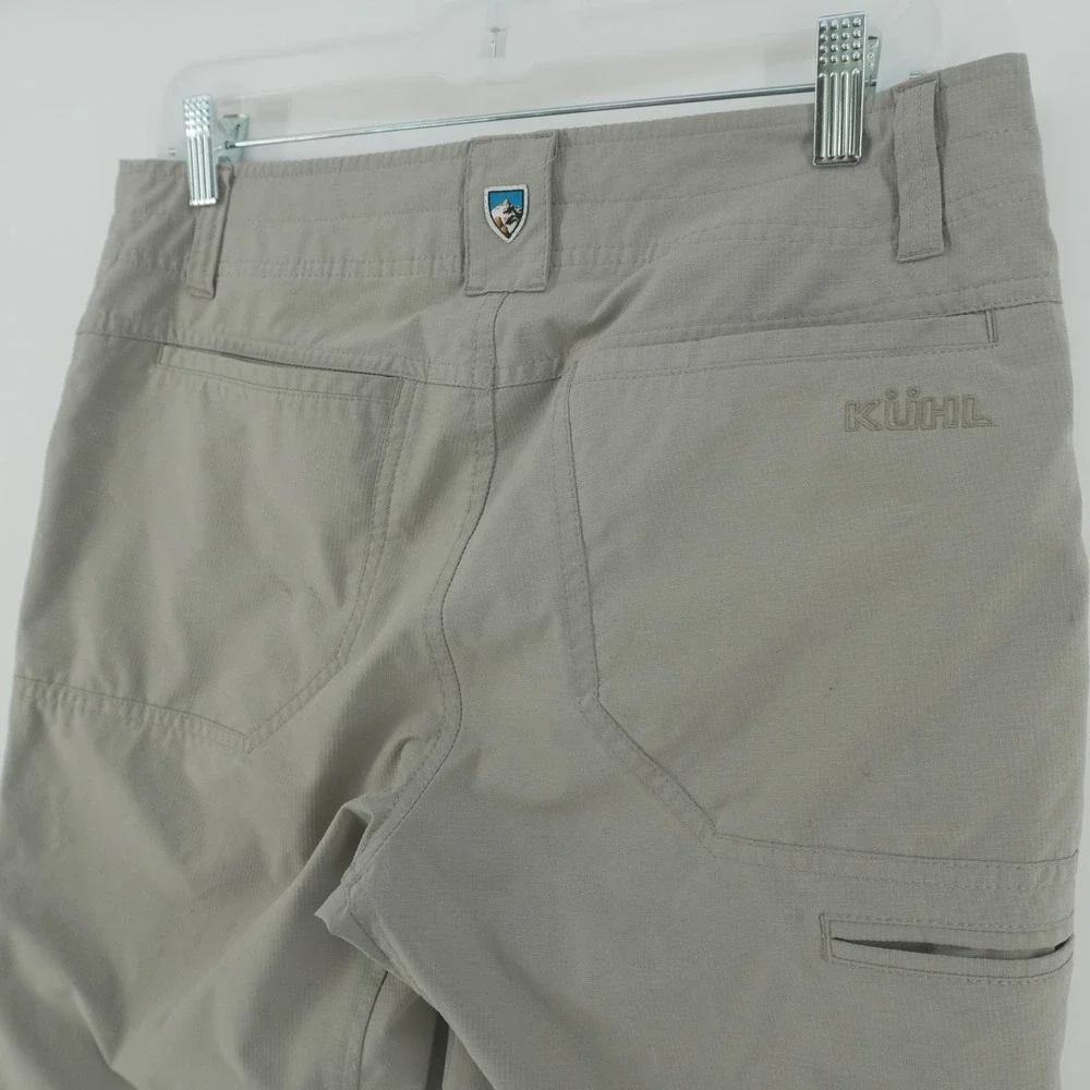 KUHL Hiking Shorts Mens 32 Khaki Green Ripstop Technical Outdoor Cargo